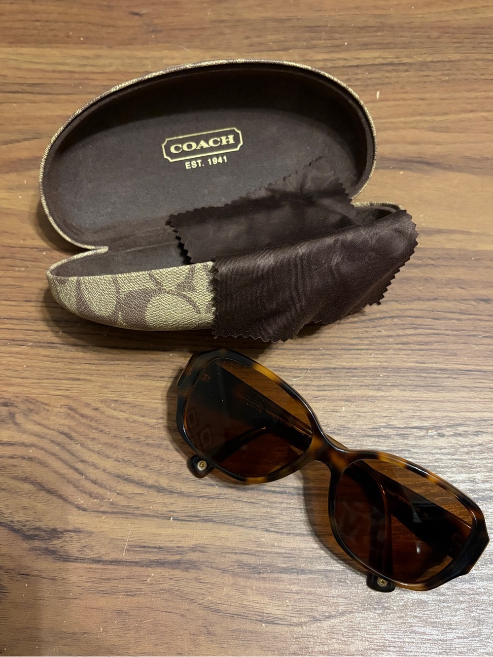 Coach Women's Tortoiseshell Sunglasses with Brown Lenses